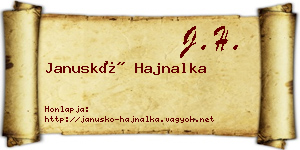Januskó Hajnalka névjegykártya